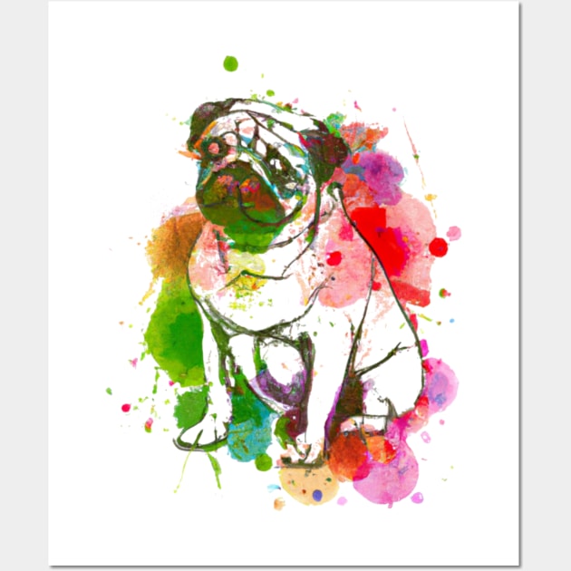 Pug Painting Wall Art by Gaming Galaxy Shirts 